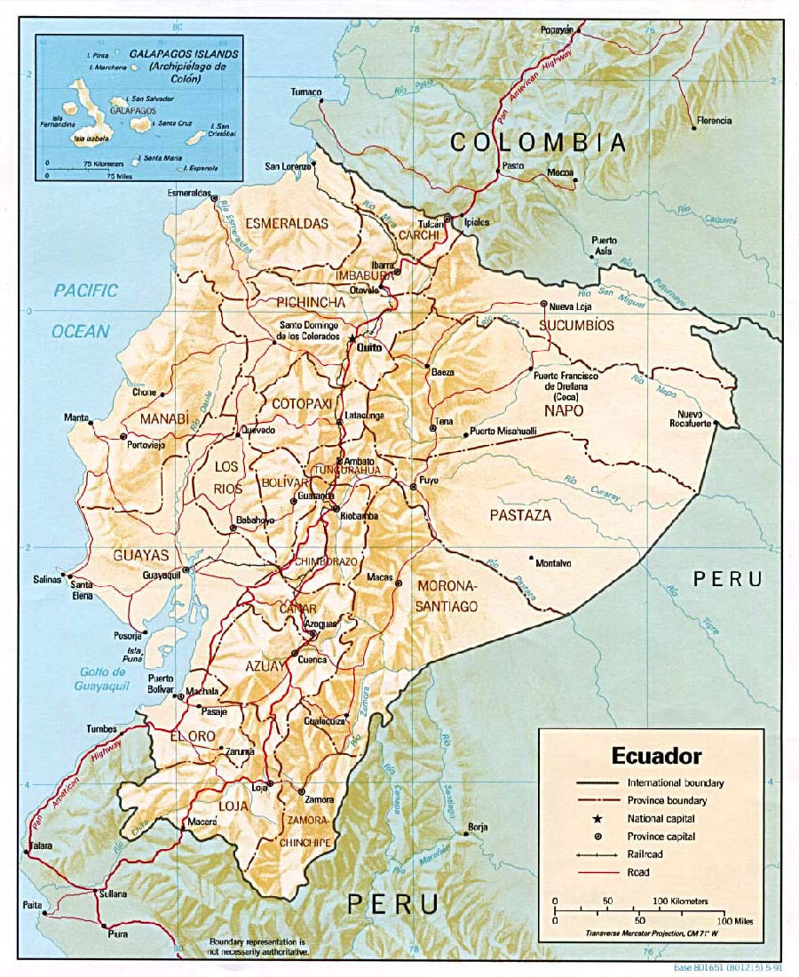 Karte von Ecuador