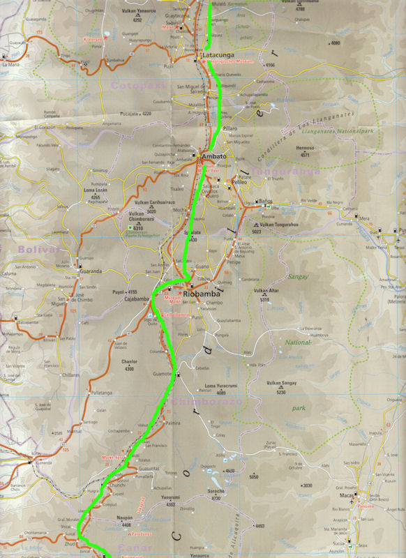 von Quito in Richtung Süden